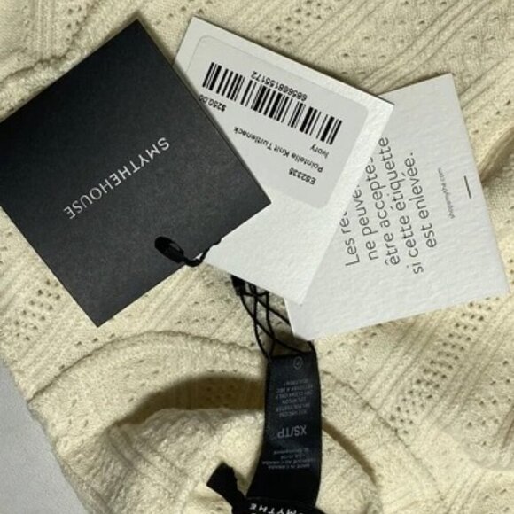 NEW SMYTHE  Womens Top Ivory Size XS Poitelle Knit Turtleneck Tight Longsleeve - Picture 2 of 8